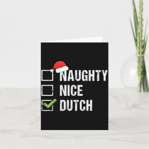 Naughty Nice Dutch Shirt Netherlands Santa Christm Card