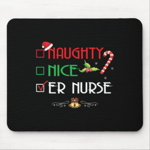 Naughty Nice Er Nurse Group Matching Christmas Xma Mouse Mat