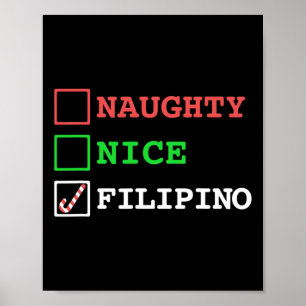 Naughty Nice Filipino Funny Christmas Philippines  Poster