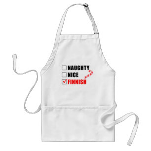 Naughty Nice Finnish Christmas Design Adult Apron