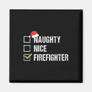 Naughty Nice Firefighter Fireman Santa Christmas G Magnet