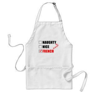 Naughty Nice French Christmas Design Adult Apron