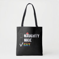 Naughty Nice Gay Rainbow Pride LGBT Christmas Gift