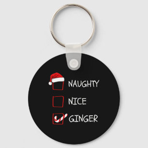 Naughty Nice Ginger Christmas List Key Ring