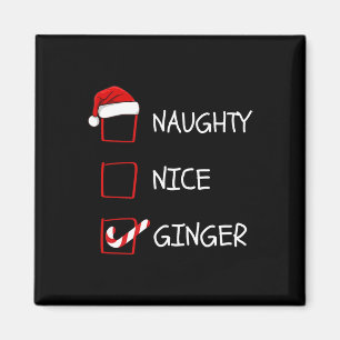 Naughty Nice Ginger Christmas List  Magnet