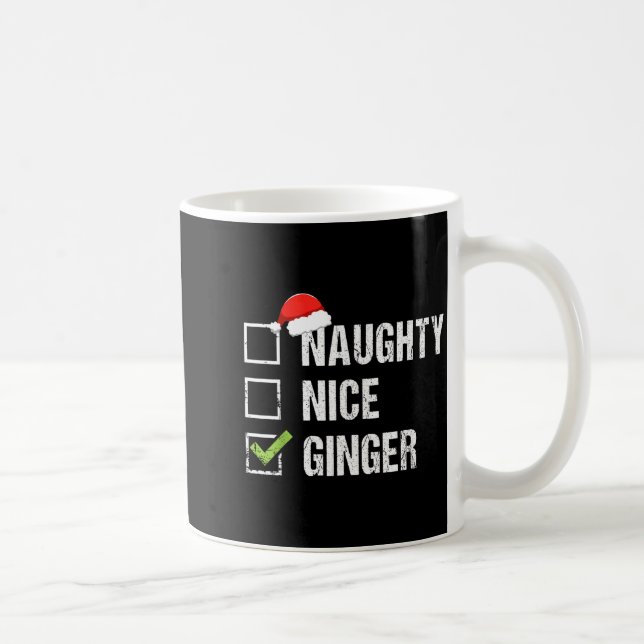 Naughty Nice Ginger Redhead Santa Hat Irish Christ Coffee Mug (Right)