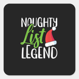 Naughty Nice Holiday List Funny Seasonal Humor  Square Sticker