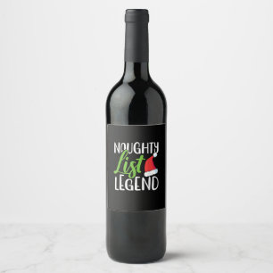 Naughty Nice Holiday List Funny Seasonal Humor  Wine Label