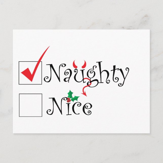 Naughty Nice Holiday Postcard (Front)