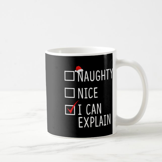 Naughty Nice I Can Explain Funny Christmas Santa H Coffee Mug (Right)