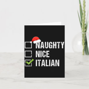 Naughty Nice Italian Shirt Italy Santa Hat Christm Card