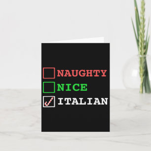 Naughty Nice Italian Xmas Funny Christmas Italy Jo Card