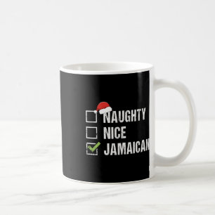 Naughty Nice Jamaican Santa Hat Christmas Gift Coffee Mug