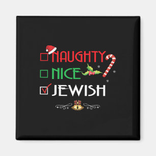 Naughty Nice Jewish Group Matching Christmas Gifts Magnet