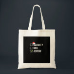 Naughty Nice Jewish Santa Christmas  Tote Bag<br><div class="desc">Playful holiday checklist design featuring a cheeky Jewish Santa theme with a clean,  modern Christmas aesthetic.</div>