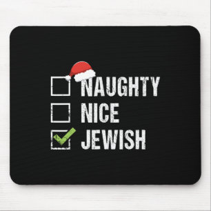 Naughty Nice Jewish Santa Jew Christmas Gift Hanuk Mouse Mat