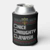 Naughty Nice Jewish Santa Ugly Christmas Hanukkah