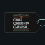 Naughty Nice Jewish Santa Ugly Christmas Hanukkah Gift Tags<br><div class="desc">Naughty Nice Jewish Santa Ugly Christmas Hanukkah</div>