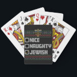 Naughty Nice Jewish Santa Ugly Christmas Hanukkah  Playing Cards<br><div class="desc">Naughty Nice Jewish Santa Ugly Christmas Hanukkah</div>