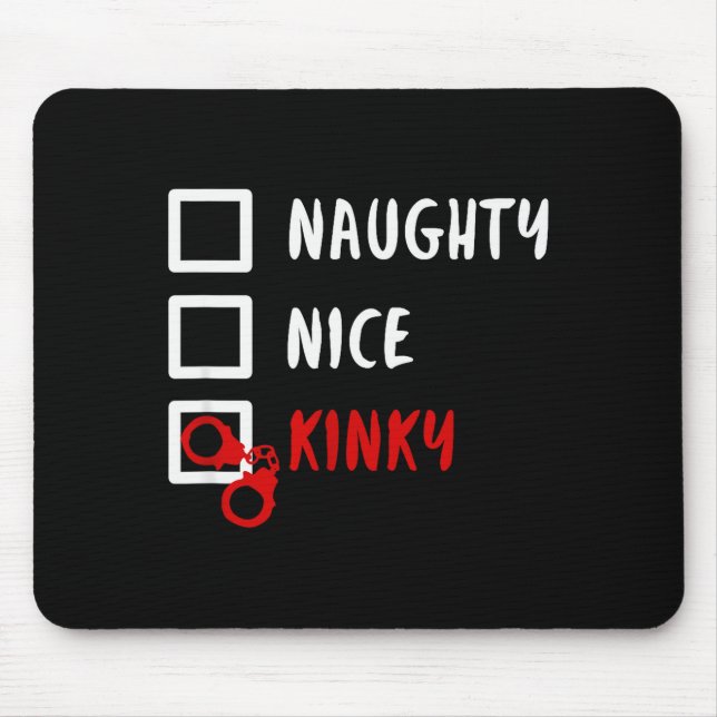 Naughty Nice Kinky Christmas List Santa Hanuffs Gi Mouse Mat (Front)