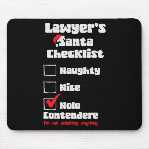 Naughty Nice Lawyer Christmas Checklist Ugly Sweat Mouse Mat