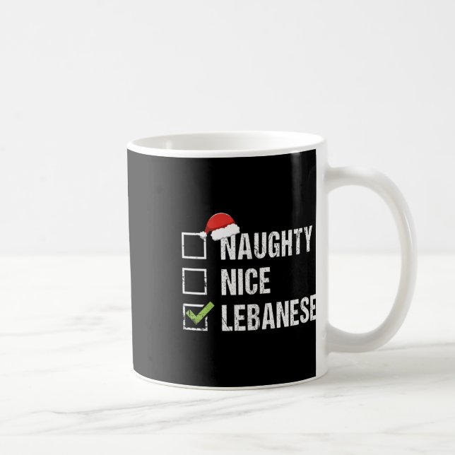 Naughty Nice Lebanese Lebanon Santa Christmas Gift Coffee Mug (Right)