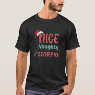 Naughty Nice List Scorpio Star Sign Ugly Christmas T-Shirt