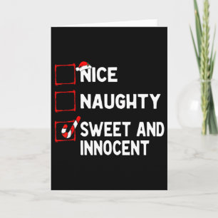 Naughty Nice List Sweet Innocent Christmas List Sa Card