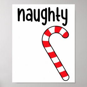 Naughty Nice Matching Couples Christmas Pyjamas  Poster