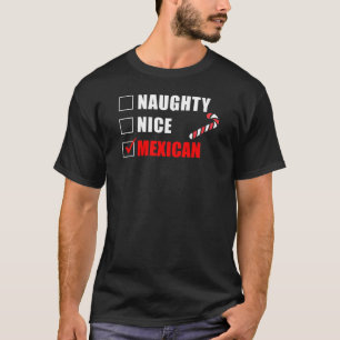 Naughty Nice Mexican Christmas Design T-Shirt