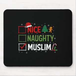 Naughty Nice Muslim Christmas Pyjamas Santa Claus Mouse Mat