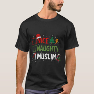 Naughty Nice Muslim Christmas Pyjamas Santa Claus T-Shirt