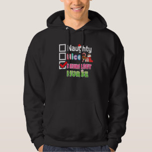 Naughty Nice Neurology Nurse Merry Christmas Santa Hoodie