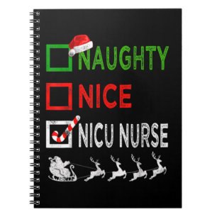 Naughty Nice Nicu Nurse Christmas Pyjamas Funny Sa Notebook