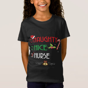Naughty Nice Nurse Matching Christmas Pajama Xmas  T-Shirt