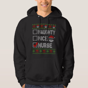 Naughty Nice Nurse Xmas Santa Ugly Sweater Funny C