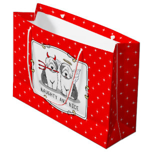 Naughty & Nice Old English Sheepdogs (Grey 1) Large Gift Bag