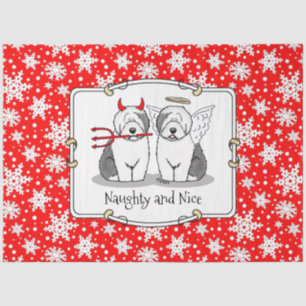 Naughty & Nice Old English Sheepdogs (Grey 1) Tissue Paper