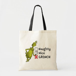 Naughty, Nice or Grinch Quote Tote Bag