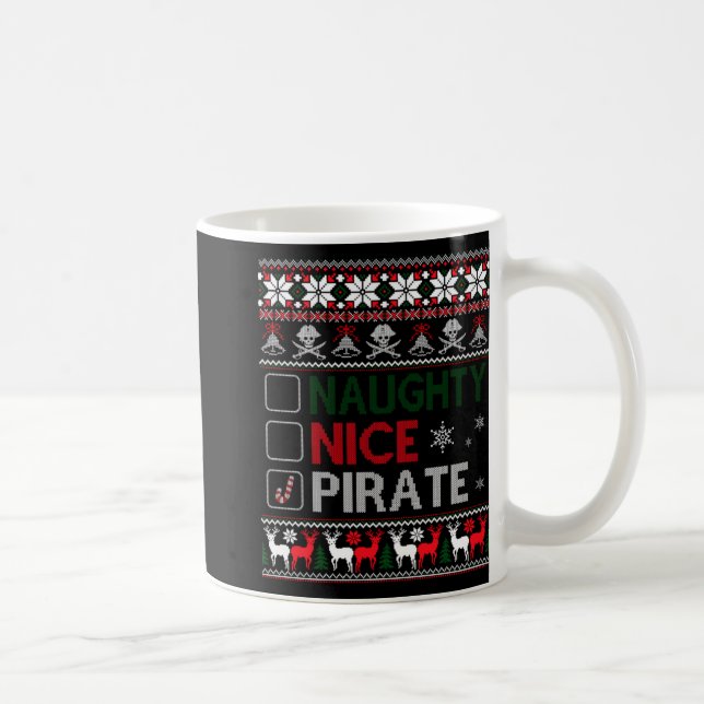 Naughty Nice Rate Funny Christmas Checklist Ugly  Coffee Mug (Right)