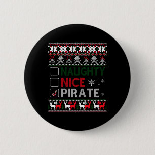 Naughty Nice Rate Funny Christmas Checklist Ugly T 6 Cm Round Badge