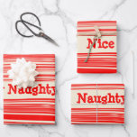 Naughty Nice Red Peppermint Candy Marbled Stripes Wrapping Paper Sheet<br><div class="desc">It is up to you which side Naughty or Nice you want to show. Sweet like candy and spicy like peppermint. Merry Christmas!</div>