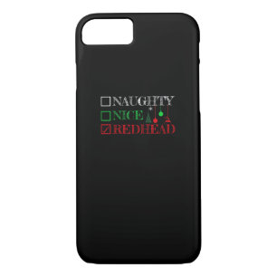 Naughty Nice Redhead Christmas Funny Holiday iPhone 8/7 Case