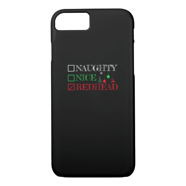 Naughty Nice Redhead Christmas Funny Holiday  Case-Mate iPhone Case (Back)