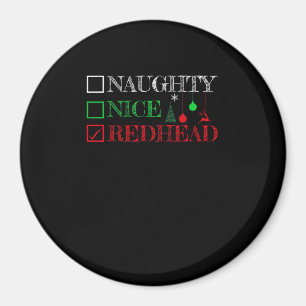 Naughty Nice Redhead Christmas Funny Holiday  Magnet