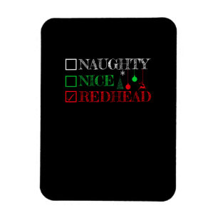 Naughty Nice Redhead Christmas Funny Holiday  Magnet