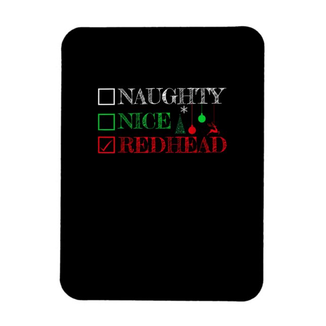 Naughty Nice Redhead Christmas Funny Holiday  Magnet (Vertical)