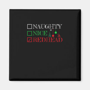 Naughty Nice Redhead Christmas Funny Holiday  Magnet