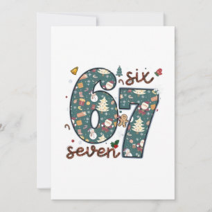 Naughty Nice Six Seven 67 Brainrot Christmas Card