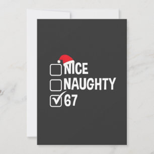 Naughty Nice Six Seven 67 Naughty List Christmas Card